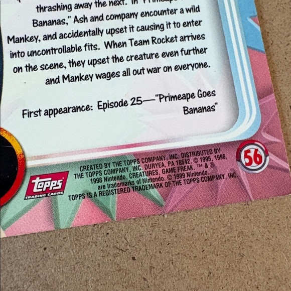 Topps Pokemon Mankey Card - Picture 5 of 5